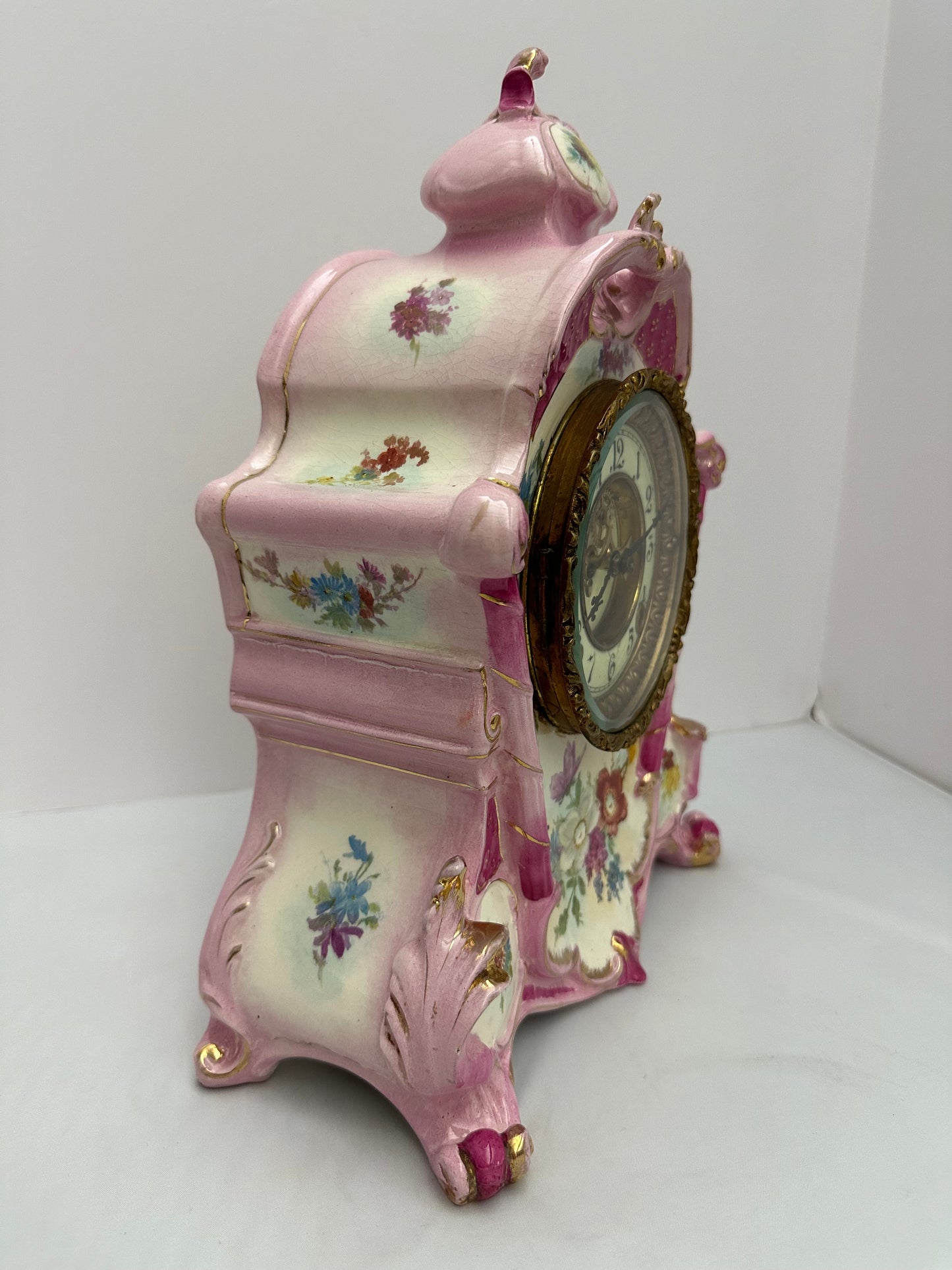 Ansonia Clock Company - ANTIQUE ROYAL BONN MANTEL CLOCK