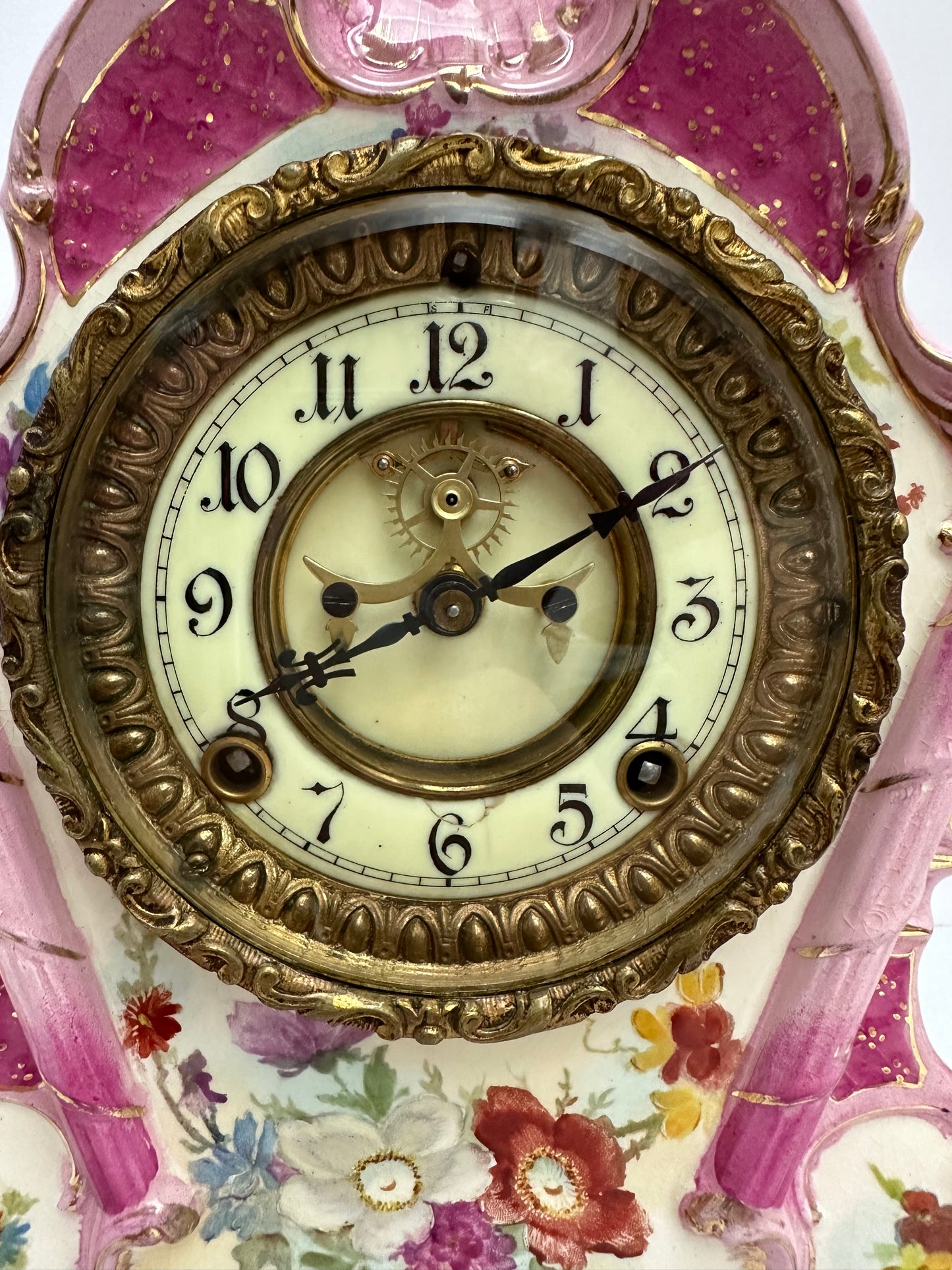 Ansonia Clock Company - ANTIQUE ROYAL BONN MANTEL CLOCK