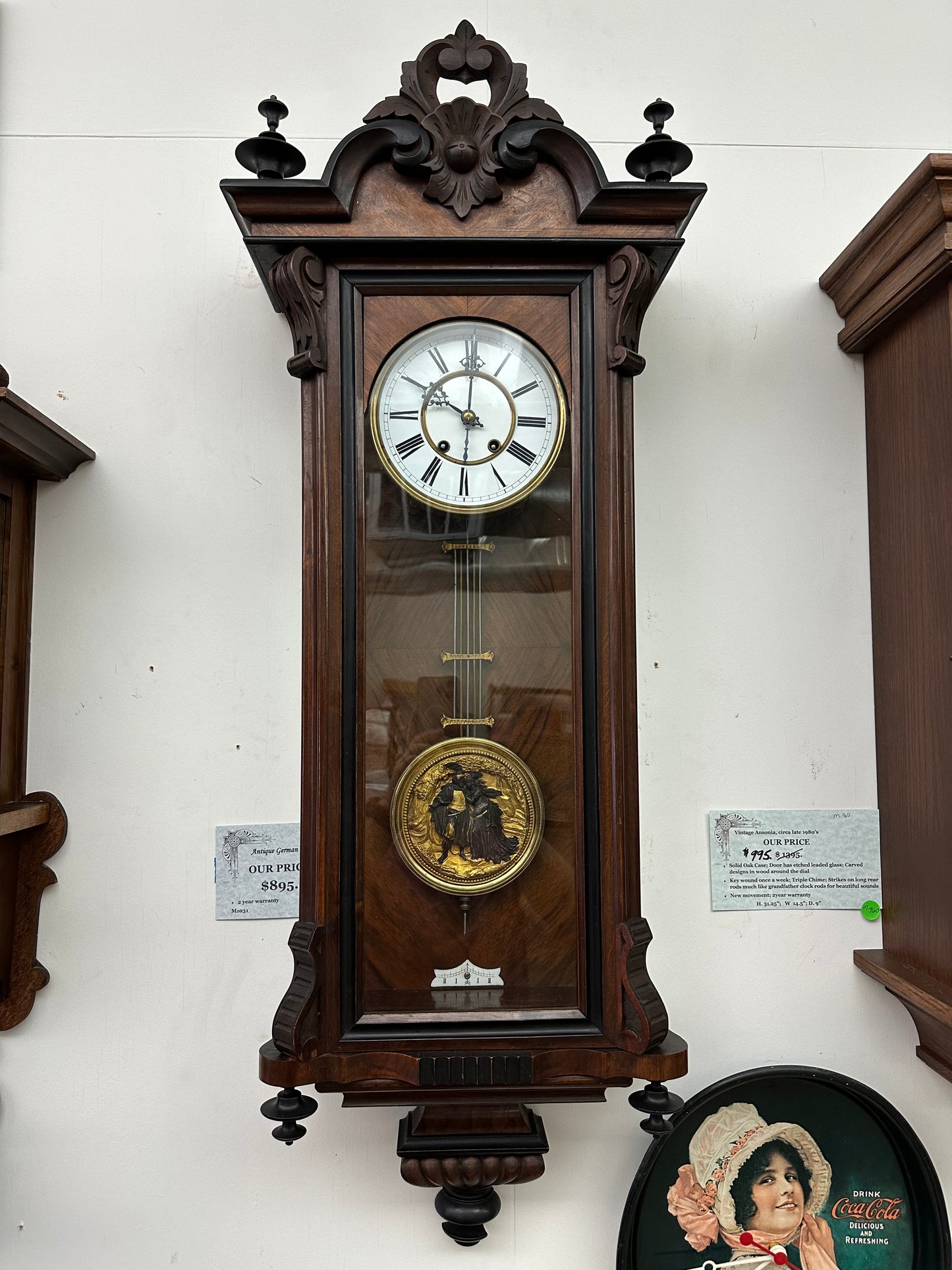 ANTIQUE GERMAN R&A WALL CLOCK