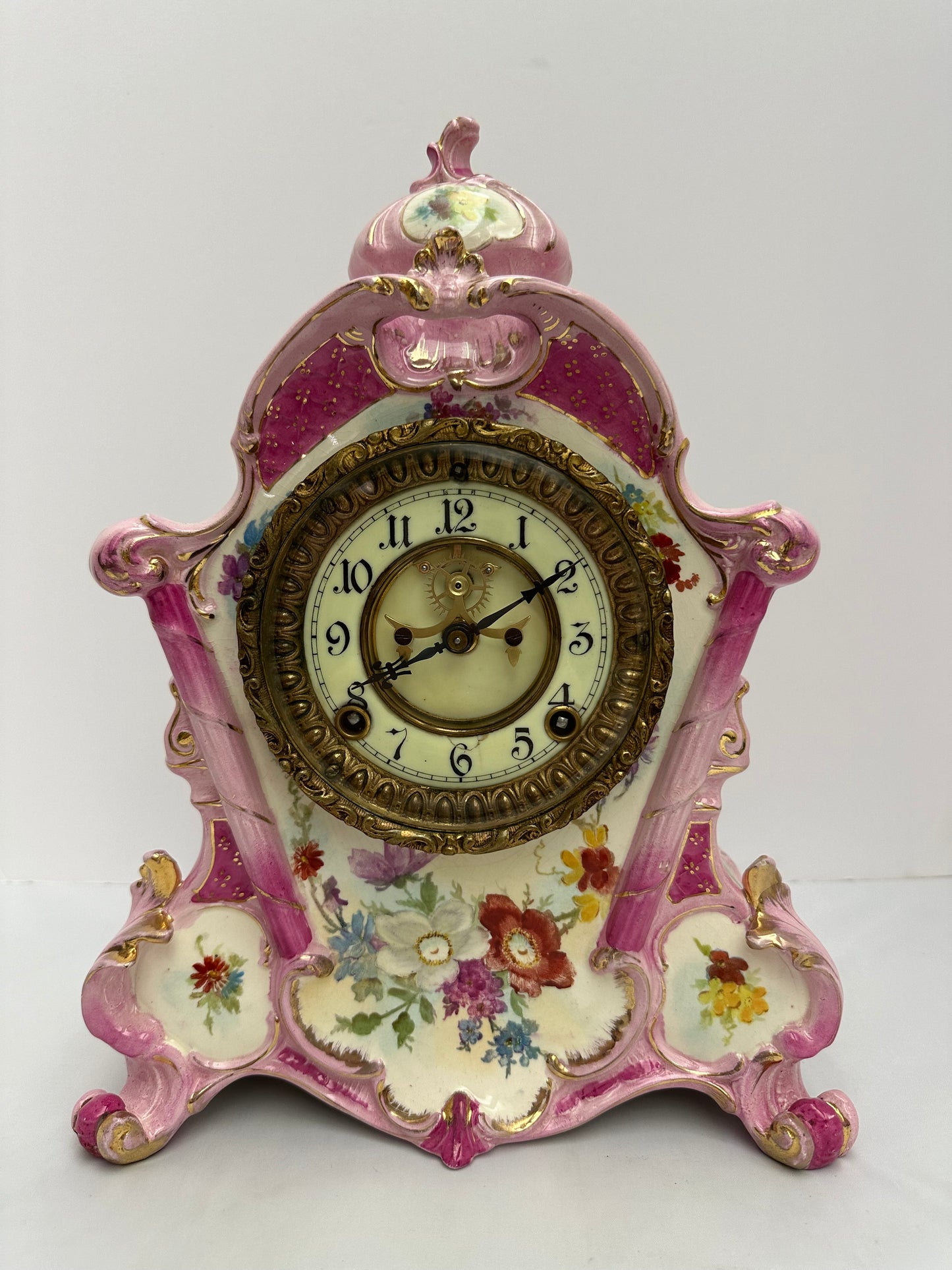 Ansonia Clock Company - ANTIQUE ROYAL BONN MANTEL CLOCK