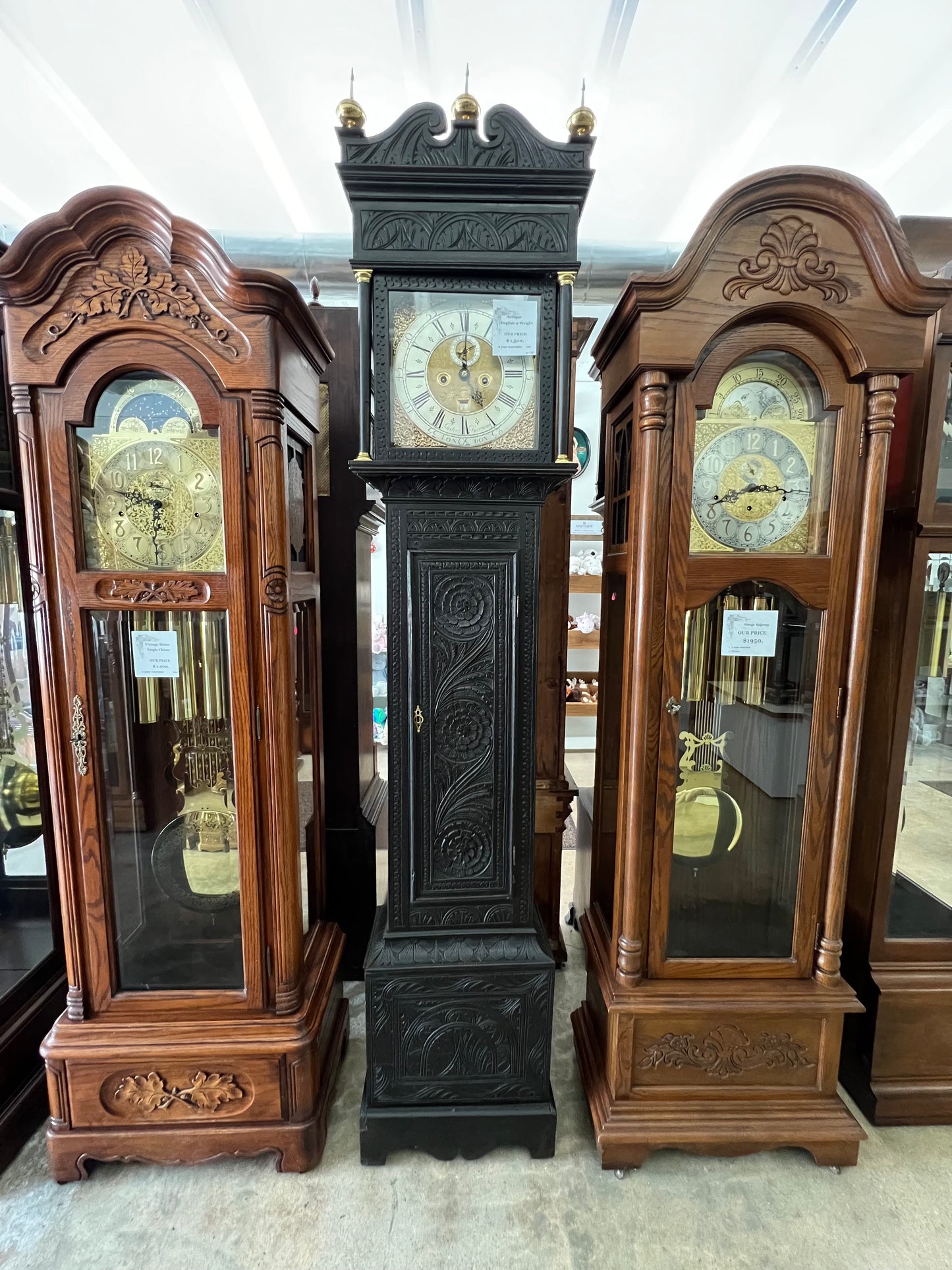 ANTIQUE - English  2-WEIGHT GRANDFATHER CLOCK